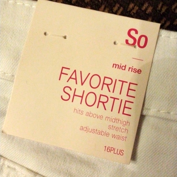 KOHL'S SO FAVORITE SHORTIE WHITE SHORTS 16 PLUS - Picture 3 of 7